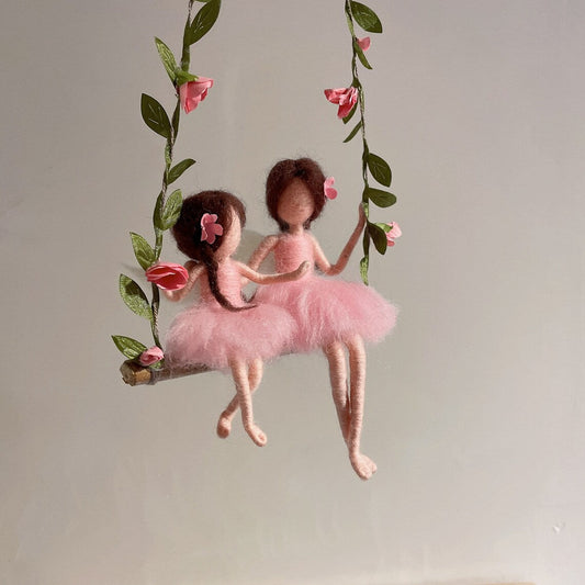 Mother and Daughter Felt Dolls