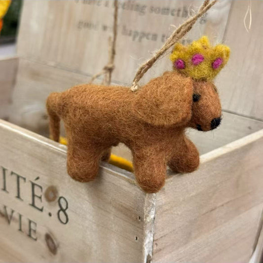 Felting Christmas Ornament Cute Needle Felted Dog